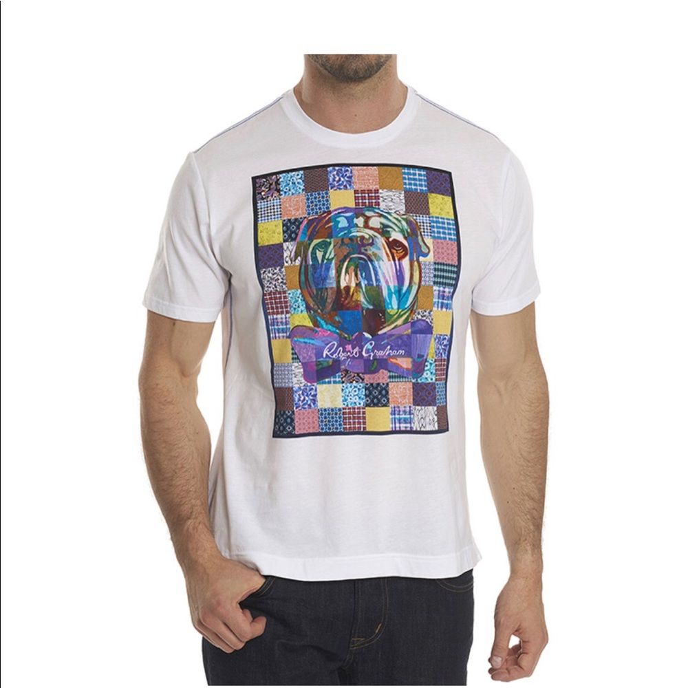 Robert Graham bulldog bow tie shirt